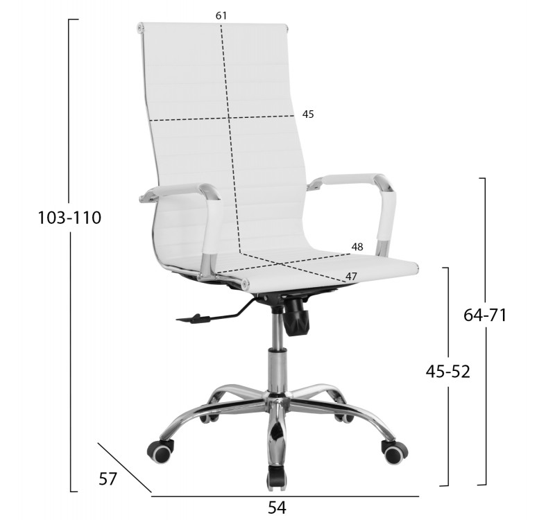 ΚΑΡΕΚΛΑ ΓΡΑΦΕΙΟΥ BOSS ΔΙΕΥΘΥΝΤΟΥ HM1059.32 ΛΕΥΚΟ PU ΠΟΔΙ ΧΡΩΜΙΟΥ 53x57x109Υεκ.