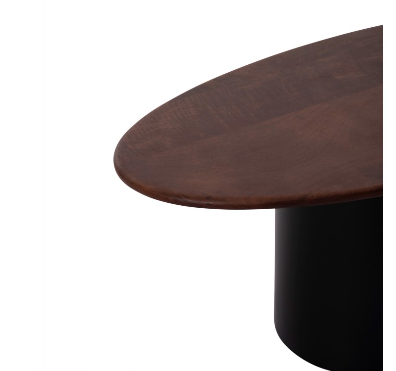ΤΡΑΠΕΖΙA ΣΑΛΟΝΙΟΥ 3ΤΜΧ PEBBLES HM18004 MANGO TOP-ΜΕΤΑΛΛΙΚΕΣ ΜΑΥΡΕΣ ΒΑΣΕΙΣ