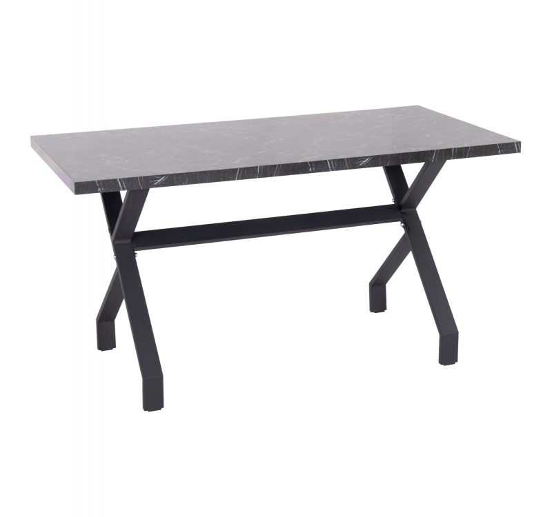 ΤΡΑΠΕΖΙ ΚΟΥΖΙΝΑΣ LANA HM18221.02 ΜΕΛΑΜΙΝΗ ΜΑΥΡΟ ΜΑΡΜΑΡΟ-ΜΑΥΡΑ ΜΕΤΑΛ.ΠΟΔΙΑ 140x70x72.5Υεκ