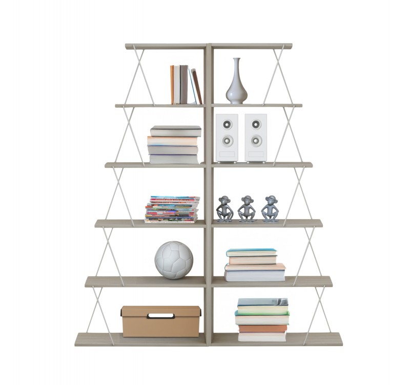 ΣΕΤ ΒΙΒΛΙΟΘΗΚΕΣ 2ΤΜΧ MINI TARS HM11772.11 ΜΕΛΑΜΙΝΗ SONAMA-ΛΕΥΚΟ 65x24x146Υεκ.(x2)