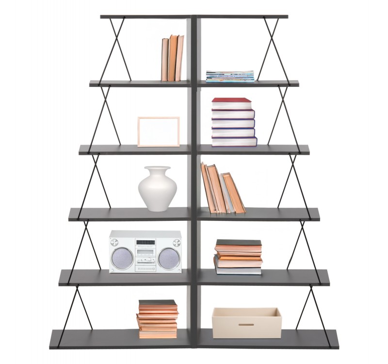 ΣΕΤ ΒΙΒΛΙΟΘΗΚΕΣ 2ΤΜΧ MINI TARS HM11772.20 ΜΕΛΑΜΙΝΗ ΓΚΡΙ-ΜΑΥΡΟ 65x24x146Υεκ.(x2)