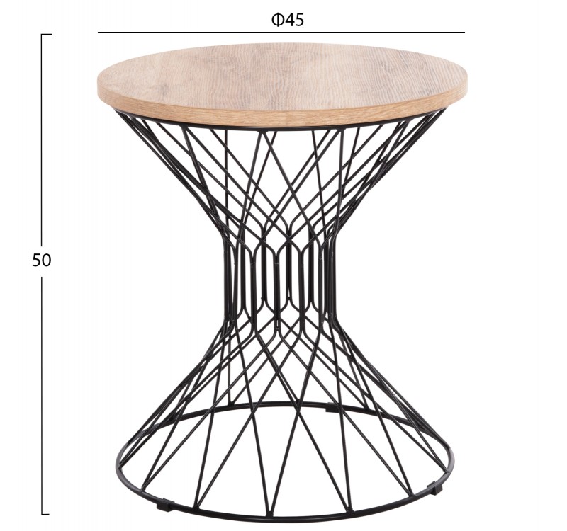 ΒΟΗΘΗΤΙΚΟ ΤΡΑΠΕΖΙ ΣΑΛΟΝΙΟΥ KEON HM18038.03 MDF TOP ΣΕ ΣΟΝΑΜΑ-ΜΕΤΑΛΛΟ Φ45x50Υεκ.