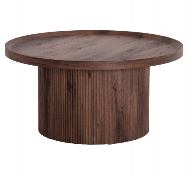 ΤΡΑΠΕΖΙ ΣΑΛΟΝΙΟΥ MARGON HM18026 MDF ΣΕ ΣΚΟΥΡΟ ΚΑΦΕ ΞΥΛΟΥ Φ80x40,5Υεκ.