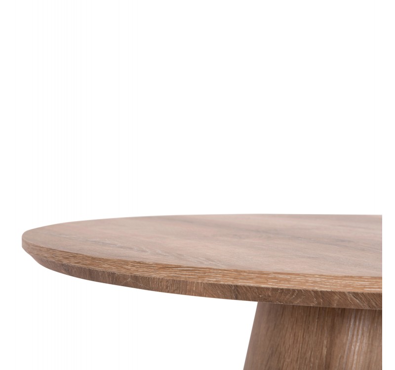 ΤΡΑΠΕΖΙ ΣΑΛΟΝΙΟΥ KARAN HM18028 MDF ΣΕ ΦΥΣΙΚΟ ΧΡΩΜΑ ΞΥΛΟΥ Φ80x45,5Υεκ.