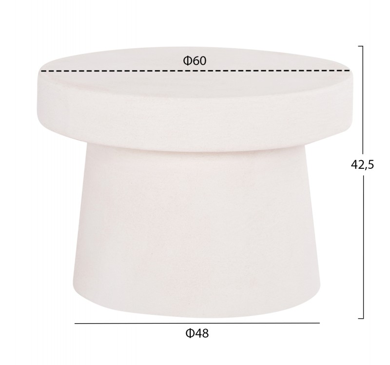 ΤΡΑΠΕΖΙ ΣΑΛΟΝΙΟΥ ΣΤΡΟΓΓΥΛΟ ΣΕΙΡΑ SANTORINI HM18051 MDF ΣΕ ΥΠΟΛΕΥΚΟ ΧΡΩΜΑ Φ60x42,5Υεκ.