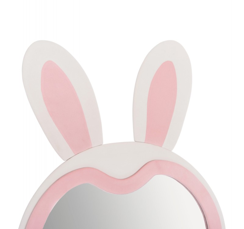 ΠΑΙΔΙΚΟΣ ΚΑΘΡΕΦΤΗΣ ΔΑΠΕΔΟΥ BUNNY HM4489.01 MDF ΡΟΖ & ΛΕΥΚΟ-ΜΑΥΡΟ STAND 80x162Υεκ.