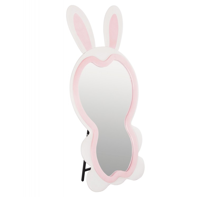 ΠΑΙΔΙΚΟΣ ΚΑΘΡΕΦΤΗΣ ΔΑΠΕΔΟΥ BUNNY HM4489.01 MDF ΡΟΖ & ΛΕΥΚΟ-ΜΑΥΡΟ STAND 80x162Υεκ.