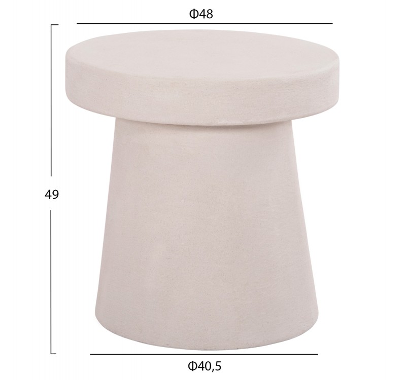 ΤΡΑΠΕΖΙ ΣΑΛΟΝΙΟΥ ΣΤΡΟΓΓΥΛΟ ΣΕΙΡΑ SANTORINI HM18052 MDF ΣΕ ΥΠΟΛΕΥΚΟ ΧΡΩΜΑ Φ48x49Υεκ.