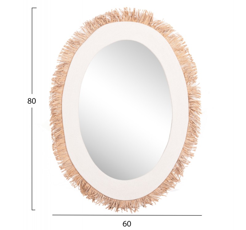 ΚΑΘΡΕΠΤΗΣ ΤΟΙΧΟΥ ΣΕΙΡΑ SANTORINI HM4528 MDF ΥΠΟΛΕΥΚΟ-ΔΙΑΚΟΣΜΗΣΗ ΣΕ ΜΠΕΖ 60x2x80Υεκ.