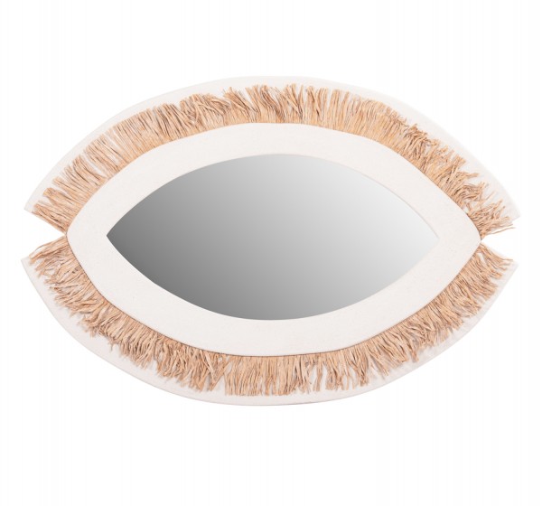 ΚΑΘΡΕΠΤΗΣ ΤΟΙΧΟΥ ΣΕΙΡΑ SANTORINI HM4529 MDF ΥΠΟΛΕΥΚΟ-ΔΙΑΚΟΣΜΗΣΗ ΣΕ ΜΠΕΖ 81x1,8x54Υεκ.