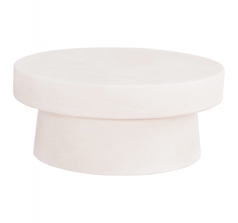 ΤΡΑΠΕΖΙ ΣΑΛΟΝΙΟΥ ΣΤΡΟΓΓΥΛΟ ΣΕΙΡΑ SANTORINI HM18050 MDF ΣΕ ΥΠΟΛΕΥΚΟ ΧΡΩΜΑ Φ80x35Υεκ.