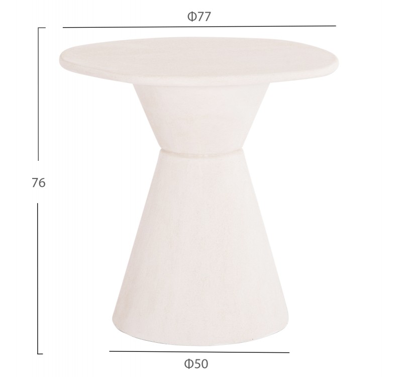 ΤΡΑΠΕΖΙ ΤΡΑΠΕΖΑΡΙΑΣ ΣΤΡΟΓΓΥΛΟ ΣΕΙΡΑ SANTORINI HM18055 MDF ΥΠΟΛΕΥΚΟ ΧΡΩΜΑ Φ77x76Υεκ.