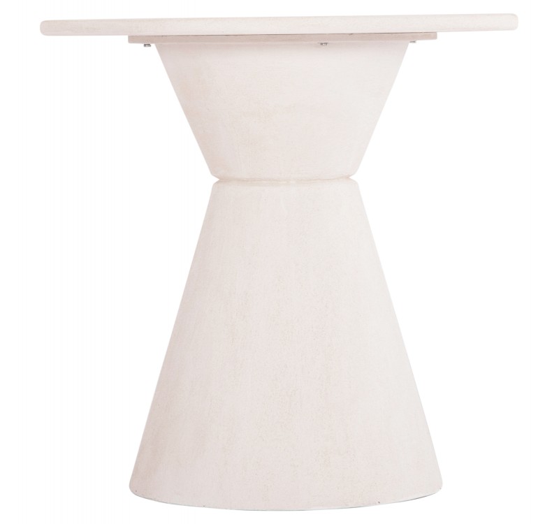 ΤΡΑΠΕΖΙ ΤΡΑΠΕΖΑΡΙΑΣ ΣΤΡΟΓΓΥΛΟ ΣΕΙΡΑ SANTORINI HM18055 MDF ΥΠΟΛΕΥΚΟ ΧΡΩΜΑ Φ77x76Υεκ.