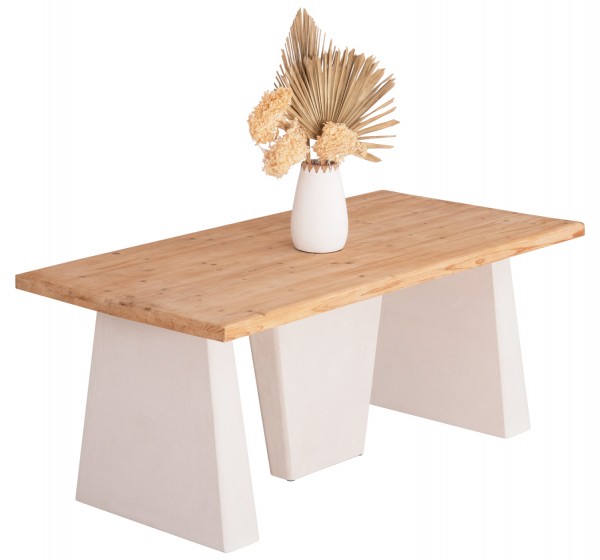 ΤΡΑΠΕΖΙ ΣΕΙΡΑ SANTORINI HM18042 ΤΟΠ ΞΥΛΟ ΕΛΑΤΟΥ-ΠΟΔΙΑ MDF ΥΠΟΛΕΥΚΑ 179x90x75Υεκ.