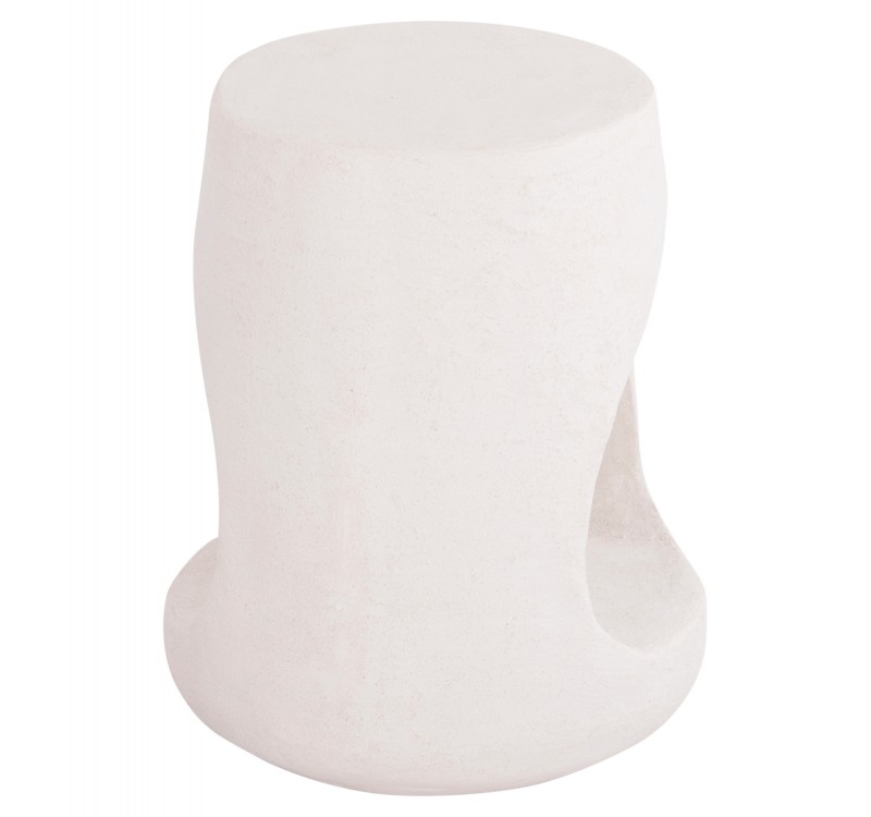 ΣΚΑΜΠΟ ΣΤΡΟΓΓΥΛΟ ΣΕΙΡΑ SANTORINI HM18056 ΠΟΛΥΡΗΤΙΝΗ ΣΕ ΥΠΟΛΕΥΚΟ ΧΡΩΜΑ Φ38x47Yεκ.