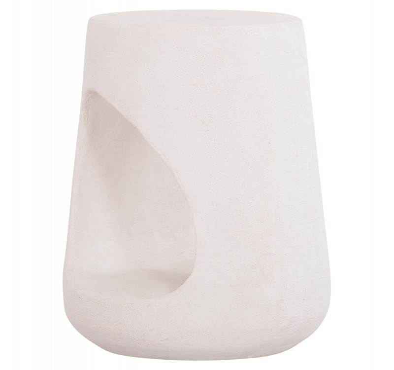 ΣΚΑΜΠΟ ΣΤΡΟΓΓΥΛΟ ΣΕΙΡΑ SANTORINI HM18056 ΠΟΛΥΡΗΤΙΝΗ ΣΕ ΥΠΟΛΕΥΚΟ ΧΡΩΜΑ Φ38x47Yεκ.