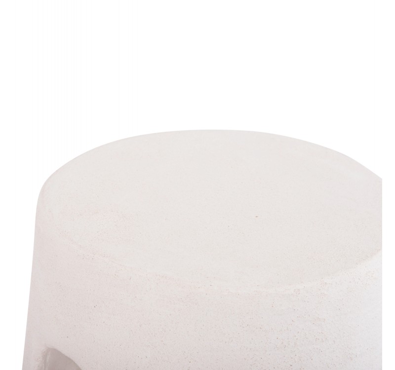 ΣΚΑΜΠΟ ΣΤΡΟΓΓΥΛΟ ΣΕΙΡΑ SANTORINI HM18056 ΠΟΛΥΡΗΤΙΝΗ ΣΕ ΥΠΟΛΕΥΚΟ ΧΡΩΜΑ Φ38x47Yεκ.