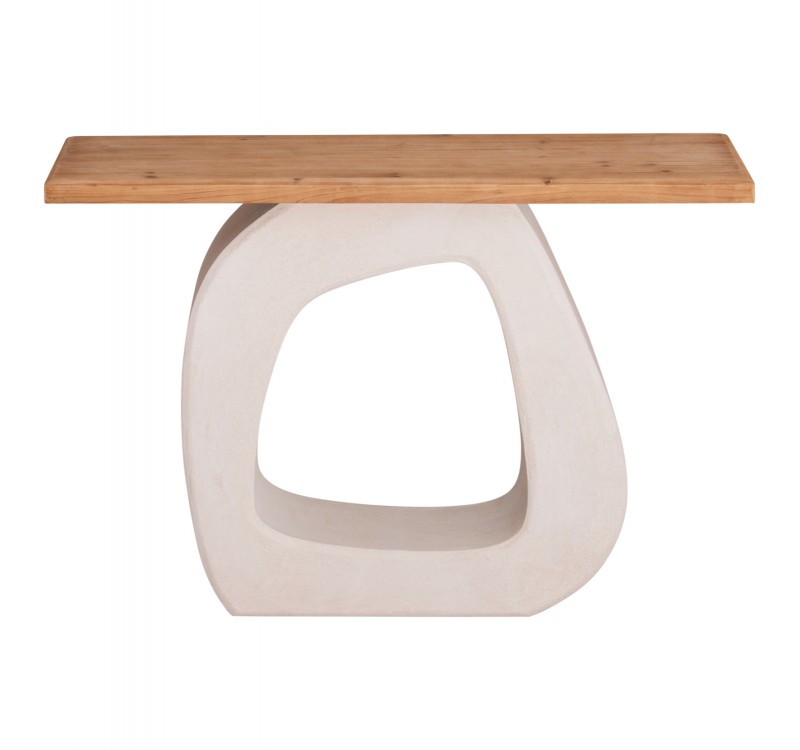 ΚΟΝΣΟΛΑ ΣΕΙΡΑ SANTORINI HM18043 ΤΟΠ ΞΥΛΟ ΕΛΑΤΟΥ-ΒΑΣΗ ΥΠΟΛΕΥΚΟ MDF 120x38x83Υεκ.