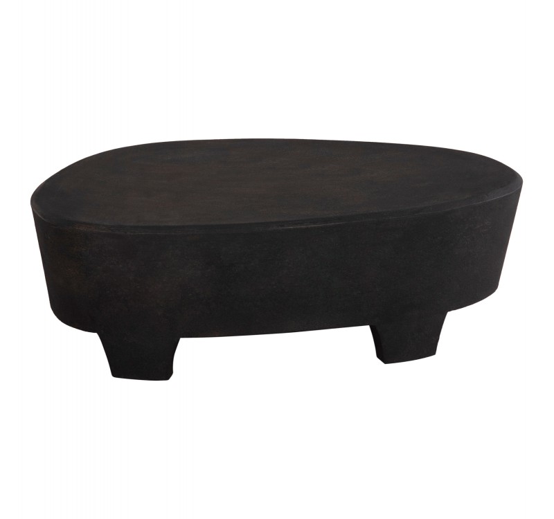 ΤΡΑΠΕΖΙ ΣΑΛΟΝΙΟΥ ΟΒΑΛ ΣΕΙΡΑ SANTORINI HM18066 MDF ΣΕ ΜΑΥΡΟ ΧΡΩΜΑ 100x60x33Υεκ.