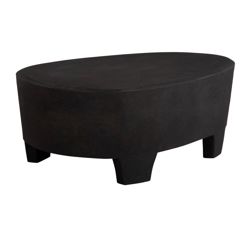 ΤΡΑΠΕΖΙ ΣΑΛΟΝΙΟΥ ΟΒΑΛ ΣΕΙΡΑ SANTORINI HM18066 MDF ΣΕ ΜΑΥΡΟ ΧΡΩΜΑ 100x60x33Υεκ.
