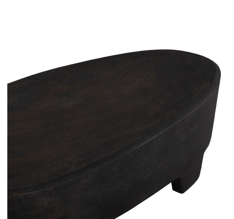 ΤΡΑΠΕΖΙ ΣΑΛΟΝΙΟΥ ΟΒΑΛ ΣΕΙΡΑ SANTORINI HM18066 MDF ΣΕ ΜΑΥΡΟ ΧΡΩΜΑ 100x60x33Υεκ.