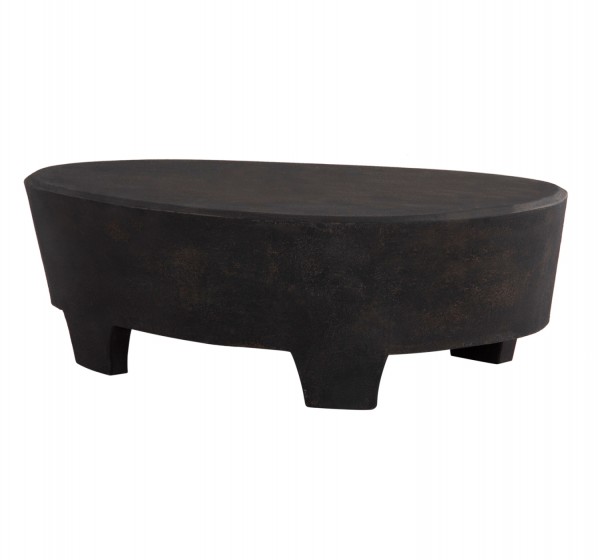 ΤΡΑΠΕΖΙ ΣΑΛΟΝΙΟΥ ΟΒΑΛ ΣΕΙΡΑ SANTORINI HM18066 MDF ΣΕ ΜΑΥΡΟ ΧΡΩΜΑ 100x60x33Υεκ.