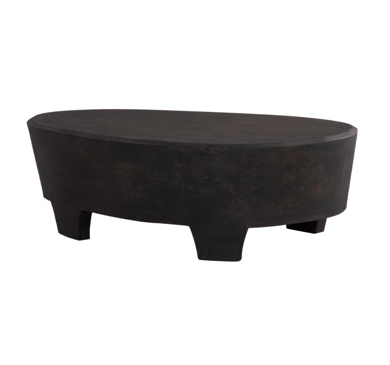 ΤΡΑΠΕΖΙ ΣΑΛΟΝΙΟΥ ΟΒΑΛ ΣΕΙΡΑ SANTORINI HM18066 MDF ΣΕ ΜΑΥΡΟ ΧΡΩΜΑ 100x60x33Υεκ.