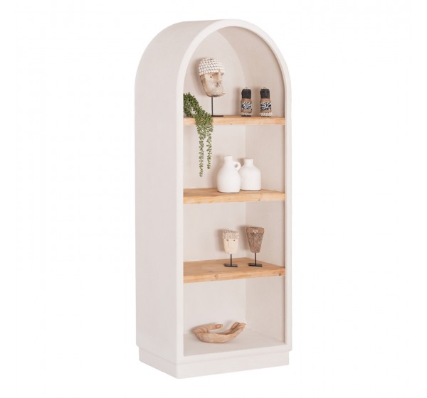 ΡΑΦΙΕΡΑ ΣΕΙΡΑ SANTORINI HM18044 MDF ΥΠΟΛΕΥΚΟ-ΡΑΦΙΑ ΞΥΛΟ ΕΛΑΤΟΥ ΦΥΣΙΚΟ 80x38x188,5Υεκ.