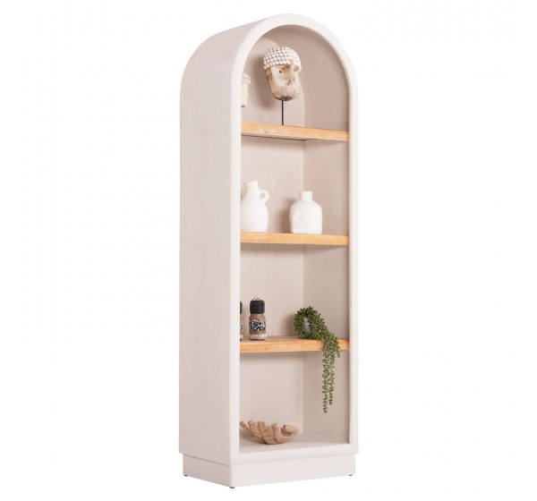 ΡΑΦΙΕΡΑ ΣΕΙΡΑ SANTORINI HM18045 MDF ΥΠΟΛΕΥΚΟ-ΡΑΦΙΑ ΞΥΛΟ ΕΛΑΤΟΥ ΦΥΣΙΚΟ 60x38,5x179Υεκ.