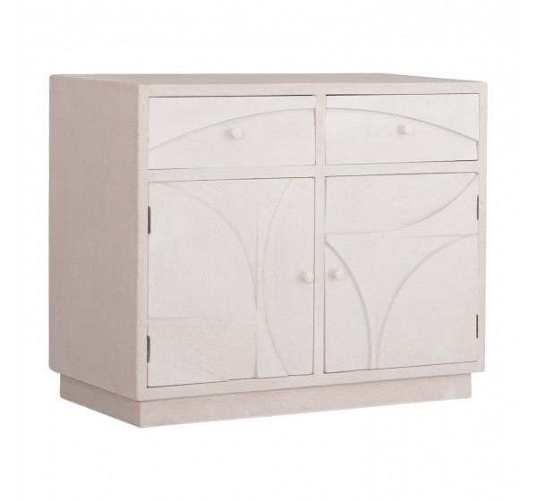 ΜΠΟΥΦΕΣ ΣΕΙΡΑ SANTORINI HM18046 MDF ΣΕ ΥΠΟΛΕΥΚΟ ΧΡΩΜΑ-2 ΣΥΡΤΑΡΙΑ & 2 ΠΟΡΤΕΣ 107x38x82,5Υεκ.
