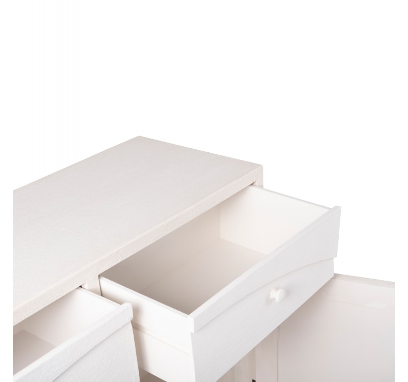 ΜΠΟΥΦΕΣ ΣΕΙΡΑ SANTORINI HM18046 MDF ΣΕ ΥΠΟΛΕΥΚΟ ΧΡΩΜΑ-2 ΣΥΡΤΑΡΙΑ & 2 ΠΟΡΤΕΣ 107x38x82,5Υεκ.