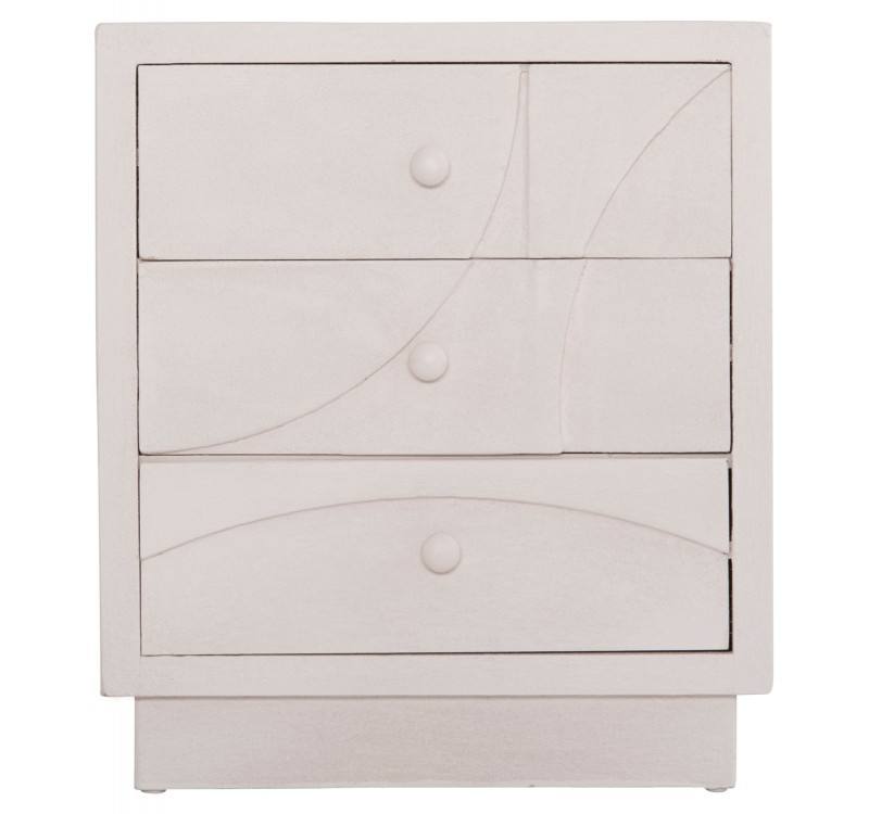 ΚΟΜΟΔΙΝΟ ΣΕΙΡΑ SANTORINI HM18047 MDF ΣΕ ΥΠΟΛΕΥΚΟ ΧΡΩΜΑ-3 ΣΥΡΤΑΡIA 48x38x55,5Υεκ.