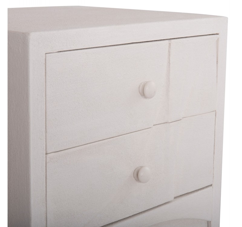 ΚΟΜΟΔΙΝΟ ΣΕΙΡΑ SANTORINI HM18047 MDF ΣΕ ΥΠΟΛΕΥΚΟ ΧΡΩΜΑ-3 ΣΥΡΤΑΡIA 48x38x55,5Υεκ.