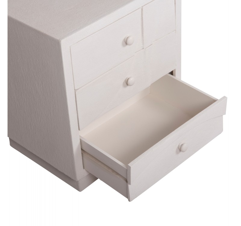 ΚΟΜΟΔΙΝΟ ΣΕΙΡΑ SANTORINI HM18047 MDF ΣΕ ΥΠΟΛΕΥΚΟ ΧΡΩΜΑ-3 ΣΥΡΤΑΡIA 48x38x55,5Υεκ.