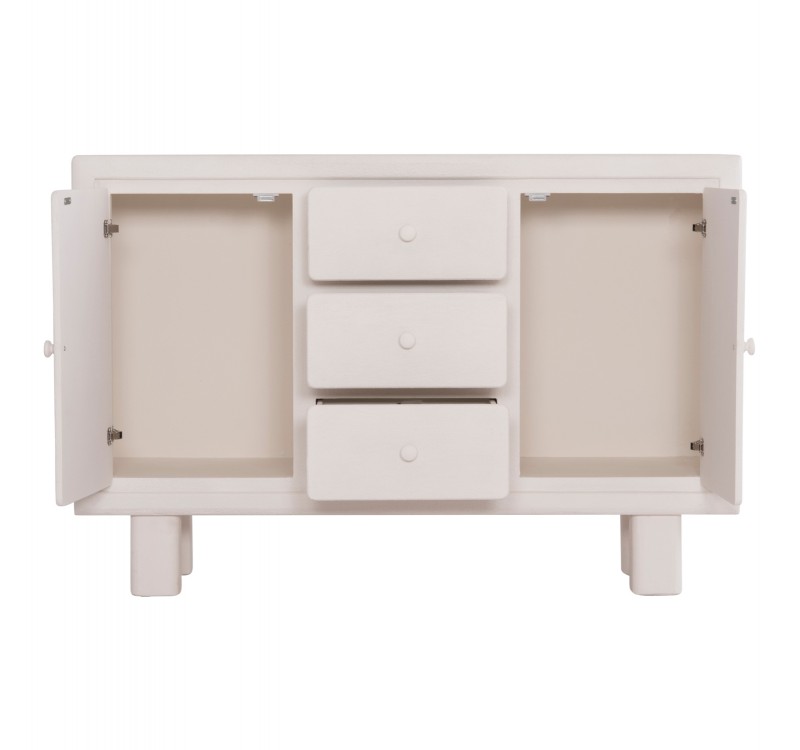 ΜΠΟΥΦΕΣ ΣΕΙΡΑ SANTORINI HM18048 MDF ΣΕ ΥΠΟΛΕΥΚΟ ΧΡΩΜΑ-3 ΣΥΡΤΑΡΙΑ & 2 ΠΟΡΤΕΣ 120x38x80Υεκ.