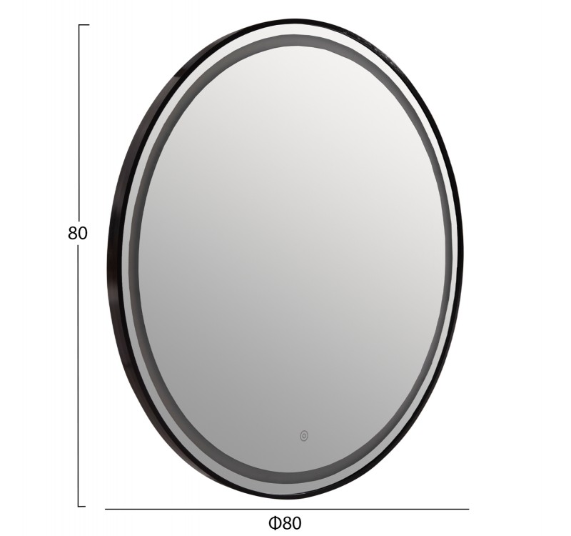 ΚΑΘΡΕΠΤΗΣ ΤΟΙΧΟΥ ΣΤΡΟΓΓΥΛΟΣ ROUNDER HM4503.01 ΑΛΟΥΜΙΝΙΟ ΣΕ ΜΑΥΡΟ-ΦΩΤΙΣΜΟΣ LED Φ80εκ.