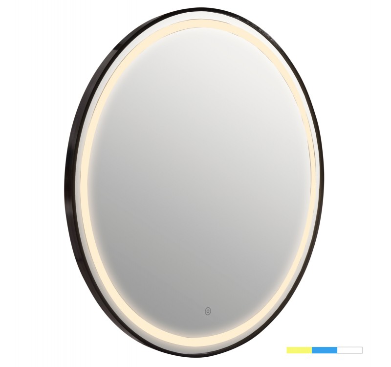 ΚΑΘΡΕΠΤΗΣ ΤΟΙΧΟΥ ΣΤΡΟΓΓΥΛΟΣ ROUNDER HM4503.01 ΑΛΟΥΜΙΝΙΟ ΣΕ ΜΑΥΡΟ-ΦΩΤΙΣΜΟΣ LED Φ80εκ.