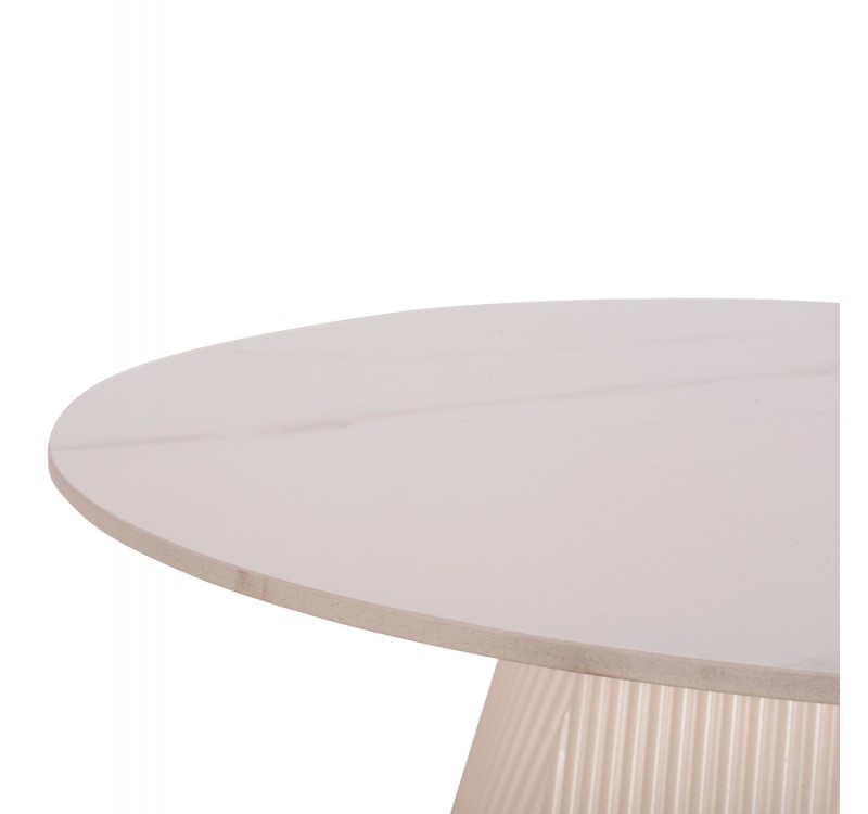 ΤΡΑΠΕΖΙ ΣΑΛΟΝΙΟΥ DUNCAN HM18022.02 ΚΕΡΑΜΙΚΟ TOP-MDF ΒΑΣΗ-ΚΡΕΜ ΛΕΥΚΟ Φ80x41Υεκ.