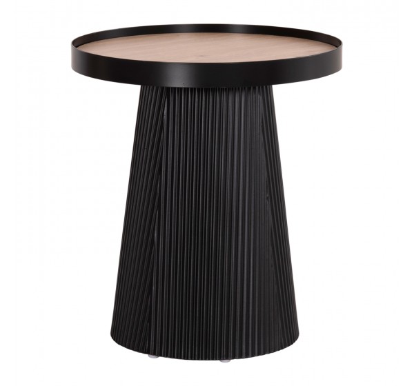 ΤΡΑΠΕΖΑΚΙ ΒΟΗΘΗΤΙΚΟ DENTON HM18023.01 MDF TOP ΦΥΣΙΚΟ ΞΥΛΟΥ-ΒΑΣΗ ΜΑΥΡΗ Φ45x51,5Υεκ.