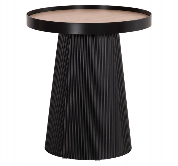 ΤΡΑΠΕΖΑΚΙ ΒΟΗΘΗΤΙΚΟ DENTON HM18023.01 MDF TOP ΦΥΣΙΚΟ ΞΥΛΟΥ-ΒΑΣΗ ΜΑΥΡΗ Φ45x51,5Υεκ.