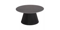 ΤΡΑΠΕΖΙ ΣΑΛΟΝΙΟΥ DUNCAN HM18022.01 ΚΕΡΑΜΙΚΟ TOP-MDF ΒΑΣΗ-ΜΑΥΡΟ Φ80x41Υεκ.