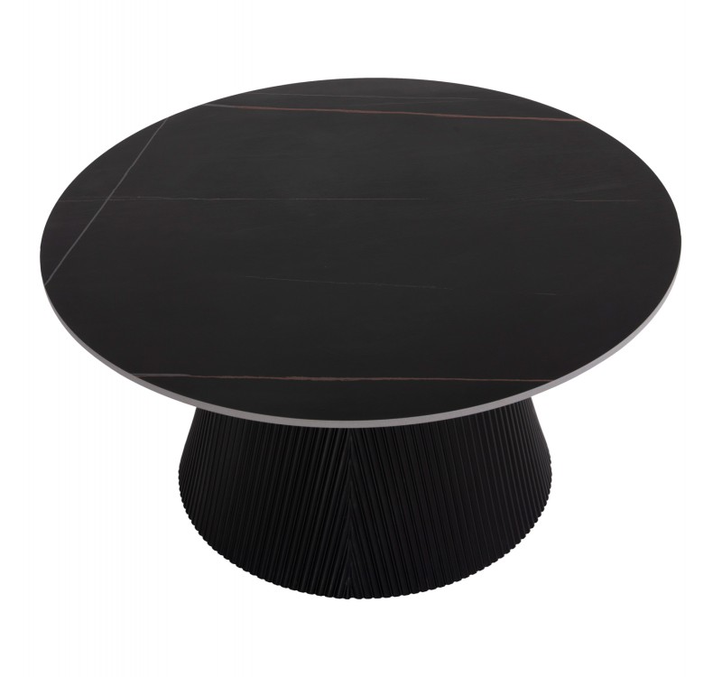 ΤΡΑΠΕΖΙ ΣΑΛΟΝΙΟΥ DUNCAN HM18022.01 ΚΕΡΑΜΙΚΟ TOP-MDF ΒΑΣΗ-ΜΑΥΡΟ Φ80x41Υεκ.