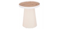ΤΡΑΠΕΖΑΚΙ ΒΟΗΘΗΤΙΚΟ DENTON HM18023.02 MDF TOP ΦΥΣΙΚΟ ΞΥΛΟΥ-ΒΑΣΗ ΛΕΥΚΗ Φ45x51,5Υεκ.