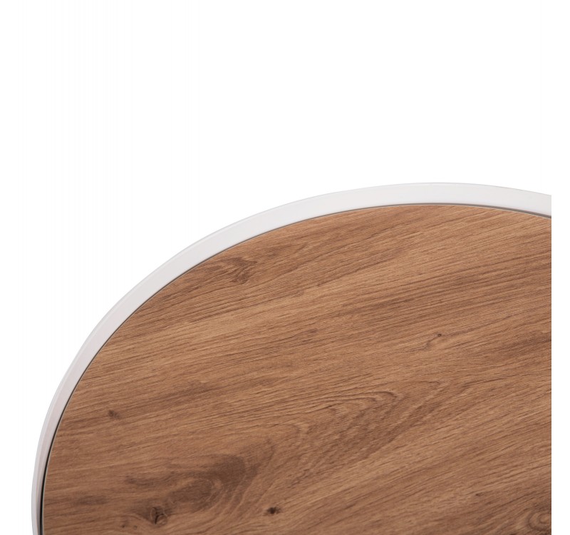 ΤΡΑΠΕΖΑΚΙ ΒΟΗΘΗΤΙΚΟ DENTON HM18023.02 MDF TOP ΦΥΣΙΚΟ ΞΥΛΟΥ-ΒΑΣΗ ΛΕΥΚΗ Φ45x51,5Υεκ.