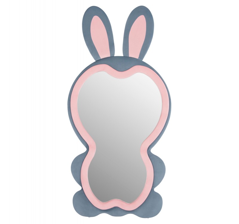 ΠΑΙΔΙΚΟΣ ΚΑΘΡΕΦΤΗΣ ΔΑΠΕΔΟΥ BUNNY HM4489.02 MDF ΡΟΖ & ΜΠΛΕ-ΜΑΥΡΟ STAND 80x162Υεκ.