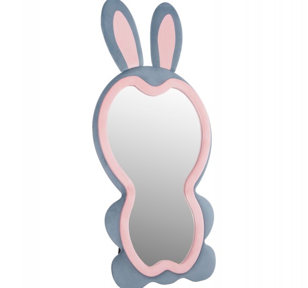 ΠΑΙΔΙΚΟΣ ΚΑΘΡΕΦΤΗΣ ΔΑΠΕΔΟΥ BUNNY HM4489.02 MDF ΡΟΖ & ΜΠΛΕ-ΜΑΥΡΟ STAND 80x162Υεκ.