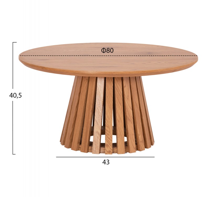 ΤΡΑΠΕΖΙ ΣΑΛΟΝΙΟΥ TALBERT HM18024 MDF ΣΕ ΑΝΟΙΧΤΟ ΦΥΣΙΚΟ ΞΥΛΟΥ Φ80x40,5Υεκ.