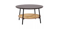 ΤΡΑΠΕΖΙ ΣΑΛΟΝΙΟΥ SEWELL HM18033 MDF ΣΕ ZEBRANO-ΜΕΤΑΛΛΙΚΑ ΠΟΔΙΑ-WICKER Φ80x46,5Υεκ.