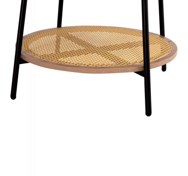 ΤΡΑΠΕΖΙ ΣΑΛΟΝΙΟΥ SEWELL HM18033 MDF ΣΕ ZEBRANO-ΜΕΤΑΛΛΙΚΑ ΠΟΔΙΑ-WICKER Φ80x46,5Υεκ.
