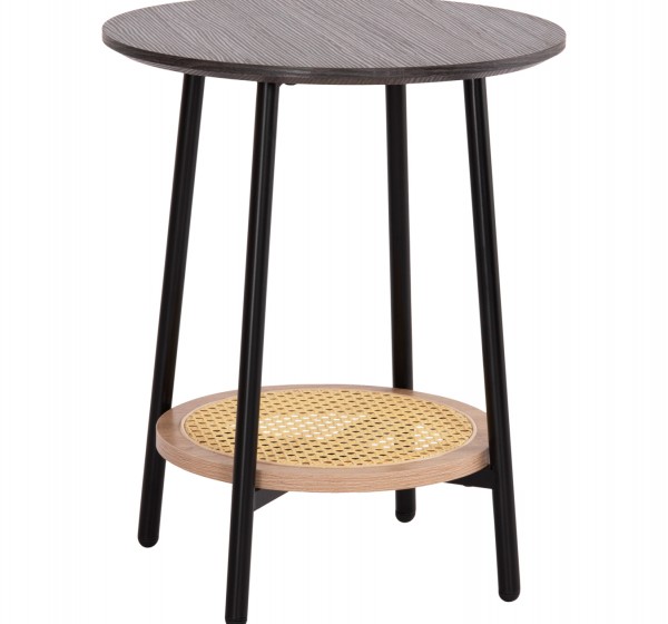 ΒΟΗΘΗΤΙΚΟ ΤΡΑΠΕΖAKI SEWELL HM18034 MDF ΣΕ ZEBRANO-ΜΕΤΑΛΛΙΚΑ ΠΟΔΙΑ-WICKER Φ45x55Υεκ
